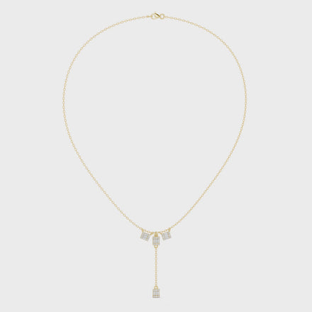 Baguette diamond drop necklace