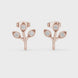 Diamond leaf branch stud earrings in gold by Signora Jewels