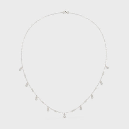 Diamond bezel drop station necklace