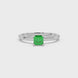 Asscher cut gemstone solitaire ring in gold with four-prong setting