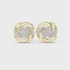 Diamond swirl floral stud earrings in gold by Signora Jewels
