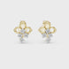 Floral diamond stud earrings in gold with round lab grown diamonds