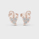 Diamond heart swirl stud earrings in gold by Signora Jewels