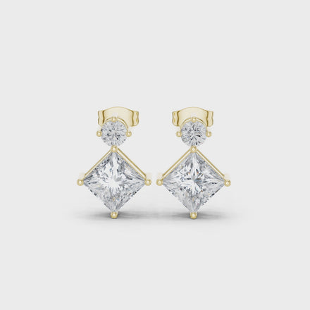 Princess diamond drop earrings for women