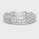 Multi shape lab grown diamond tennis bracelet with clustered round diamond design in yellow white and rose gold