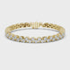 Classic double row lab grown diamond tennis bracelet with round cut diamonds in yellow white and rose gold