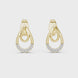 Teardrop diamond stud earrings in gold with round lab grown diamonds