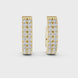 Gold diamond huggie hoop earrings for women