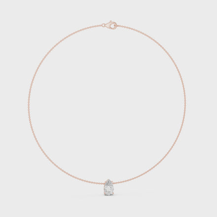 Pear solitaire diamond necklace with minimal pendant design