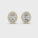Oval halo diamond stud earrings in gold with lab grown diamonds