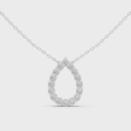 Minimal pear shape diamond teardrop pendant in gold with lab grown diamonds by Signora Jewels