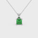Asscher cut gemstone solitaire pendant in gold with classic four-prong basket setting