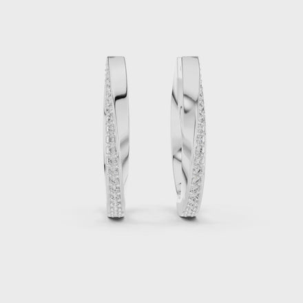 Gold diamond hoop earrings for women