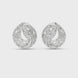 Diamond dome stud earrings in gold with pavé diamonds