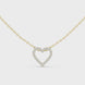 Minimal open heart diamond pendant in gold with lab grown diamonds by Signora Jewels