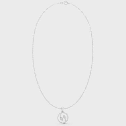 Diamond circle pendant necklace with open oval geometric design