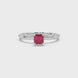 Asscher cut gemstone solitaire ring in gold with secure six-prong setting