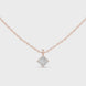 Minimal princess cut solitaire diamond pendant in gold with lab grown diamond by Signora Jewels