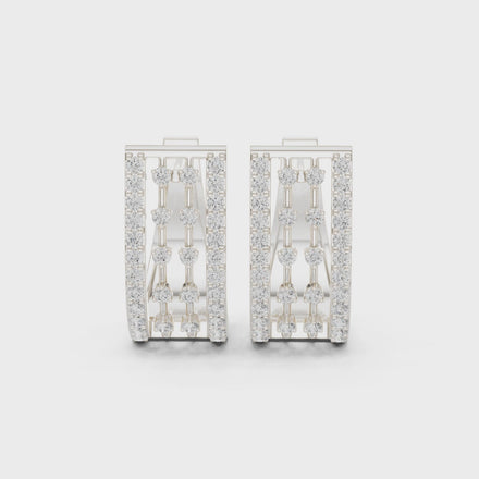 Contemporary diamond hoop earrings
