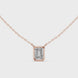 Minimal emerald cut solitaire diamond pendant in gold with lab grown diamond by Signora Jewels