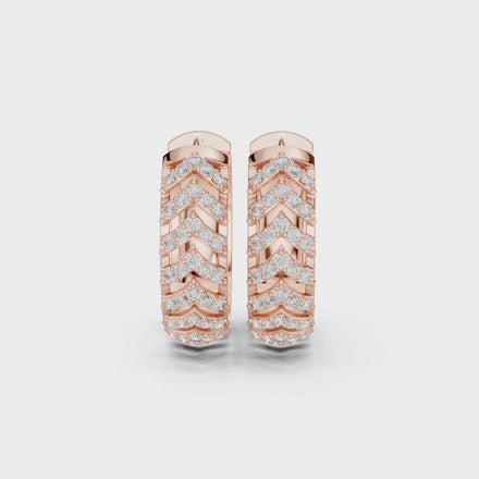 Diamond chevron hoop earrings in gold by Signora Jewels