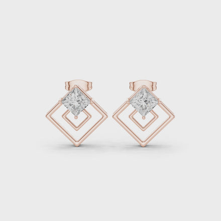 Princess cut diamond earrings for women