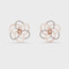 Floral diamond stud earrings in gold with round lab grown diamonds
