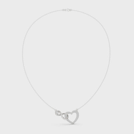 Infinity heart diamond pendant necklace