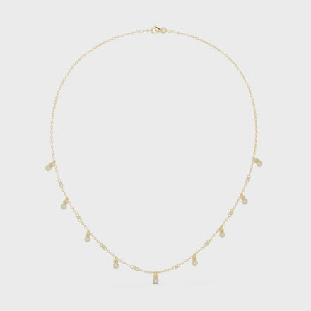Diamond bezel drop station necklace