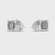 Pear and emerald cut diamond stud earrings in modern luxury design