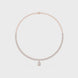Luxury round diamond drop necklace with pear-shaped pendant and graduated diamond setting