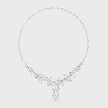 Diamond vine leaf necklace