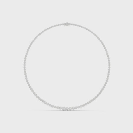 Classic Bezel Set Diamond Tennis Necklace