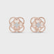Diamond floral stud earrings in gold with round brilliant CVD diamonds