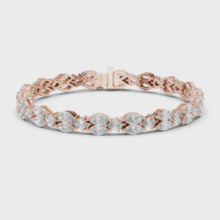 Luxury marquise and pear diamond tennis bracelet in gold with lab grown diamonds by Signora Jewels