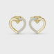 Diamond open heart stud earrings in gold by Signora Jewels