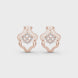 Floral diamond stud earrings