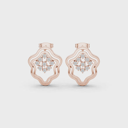 Floral diamond stud earrings
