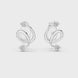 Minimal diamond swirl stud earrings in gold with round brilliant