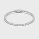 Lab grown baguette diamond tennis bracelet in yellow gold white gold and rose gold featuring sleek geometric diamond settings