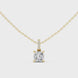 Minimal cushion cut diamond pendant in gold with lab grown diamonds by Signora Jewels