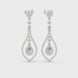 Pear halo lab grown diamond drop earrings in gold by Signora Jewels