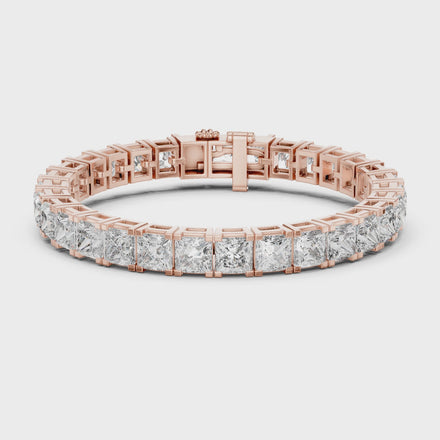 Luxury princess cut diamond tennis bracelet in gold with lab grown diamonds by Signora Jewels