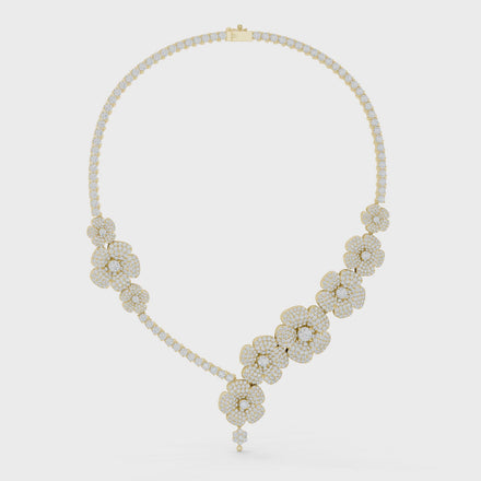 Floral diamond necklace set