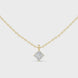 Minimal princess cut solitaire diamond pendant in gold with lab grown diamond by Signora Jewels