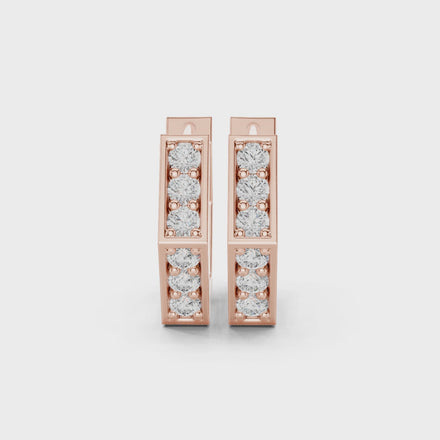 Diamond hexagon hoop earrings in gold by Signora Jewels