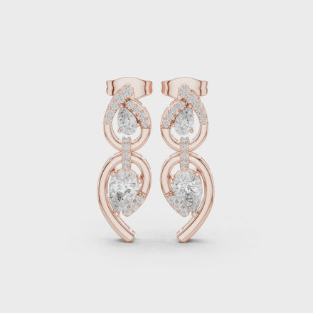 Pear shape diamond drop earrings for women