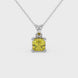 Asscher cut solitaire pendant in gold featuring a 5.00 MM square gemstone in a classic four-prong setting