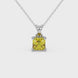 Yellow Asscher cut solitaire pendant in gold featuring a 5.00 MM gemstone in a four-prong basket setting
