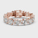 Luxury emerald cut diamond tennis bracelet in gold with round accent diamonds by Signora Jewels
